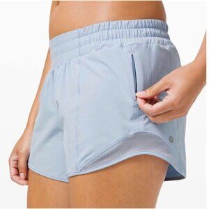 Lululemon Hotty Hot Short 4 Low-Rise Blue Linen *Long 4" Run Train Active